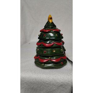 Ceramic Scentsy Christmas Tree Premium Warmer With Star Topper & Colorful Bulbs